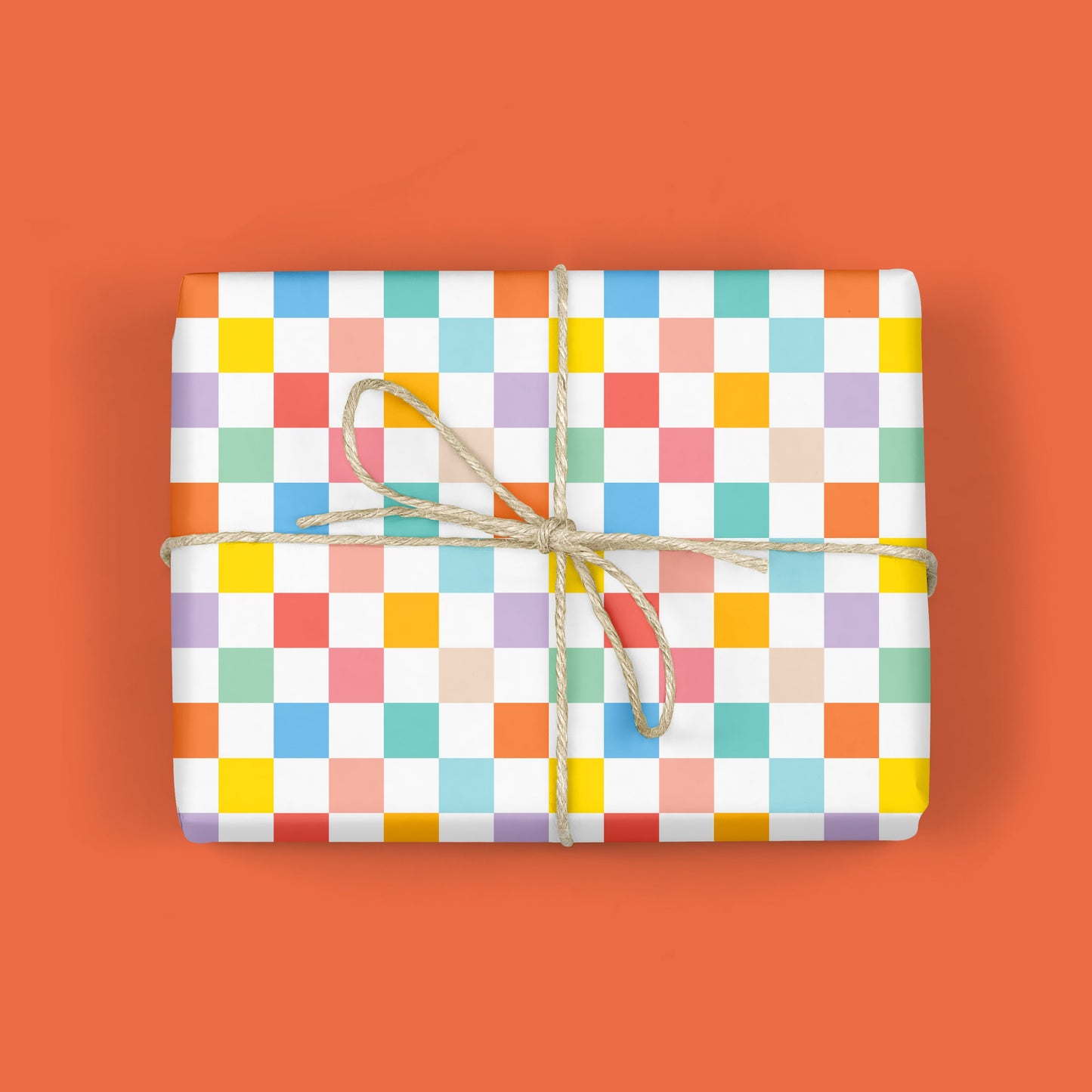 RAINBOW CHECKERBOARD Gift Wrap Sheets