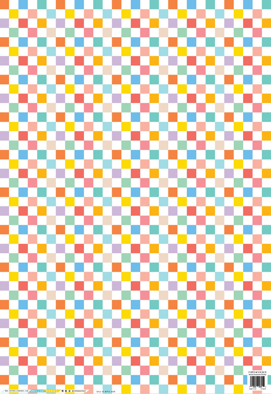 RAINBOW CHECKERBOARD Gift Wrap Sheets