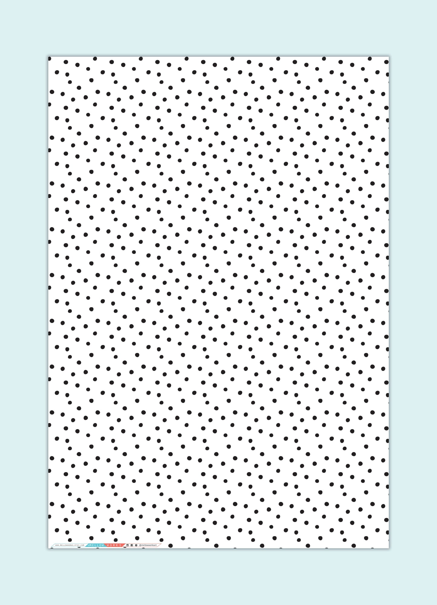 POLKA DOTS B&W Gift Wrap Sheets