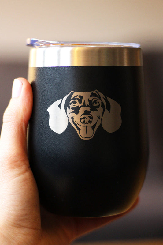 Dachshund Face - Wine Tumbler