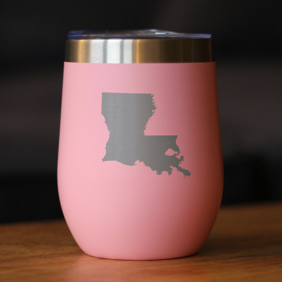 Louisiana State Outline - Wine Tumbler