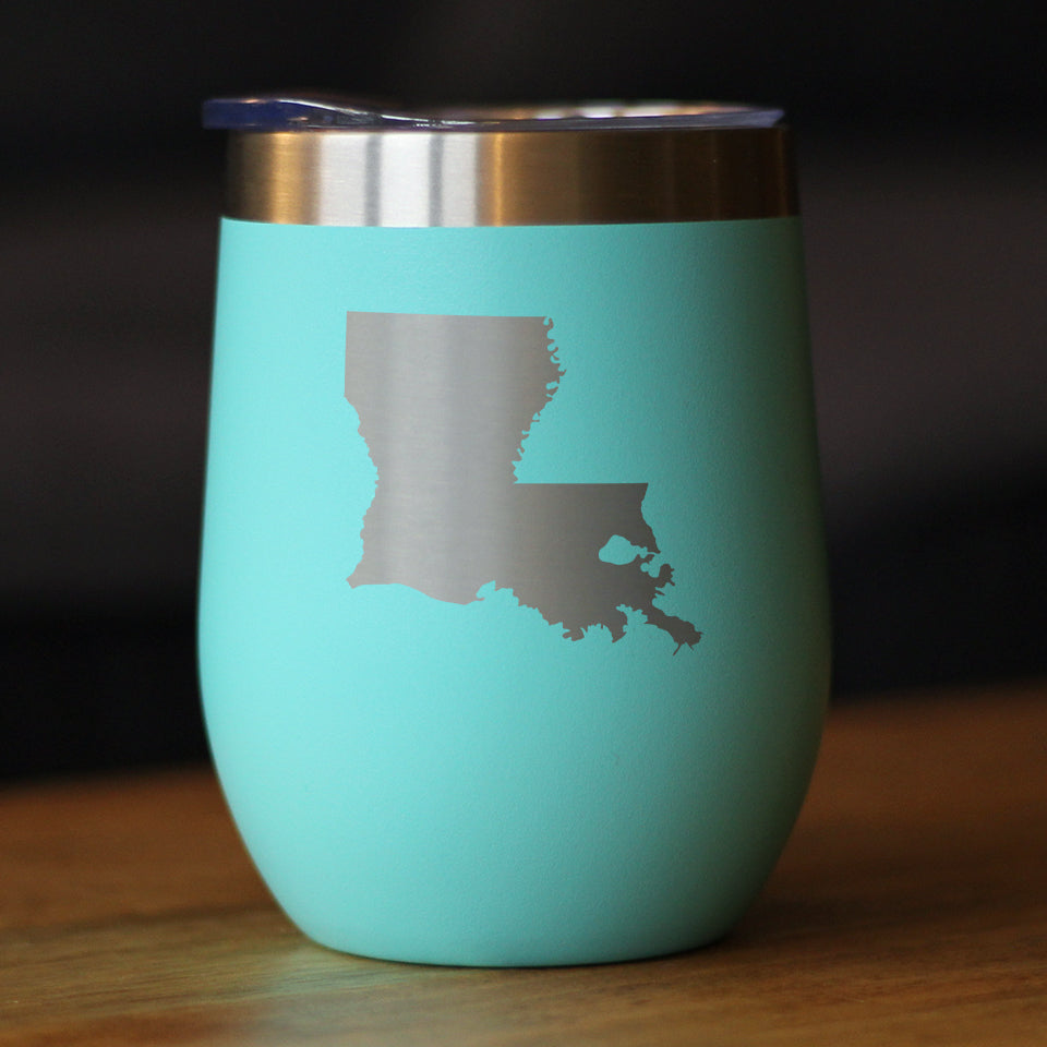 Louisiana State Outline - Wine Tumbler