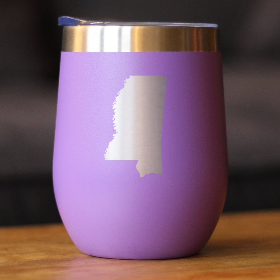 Mississippi State Outline - Wine Tumbler