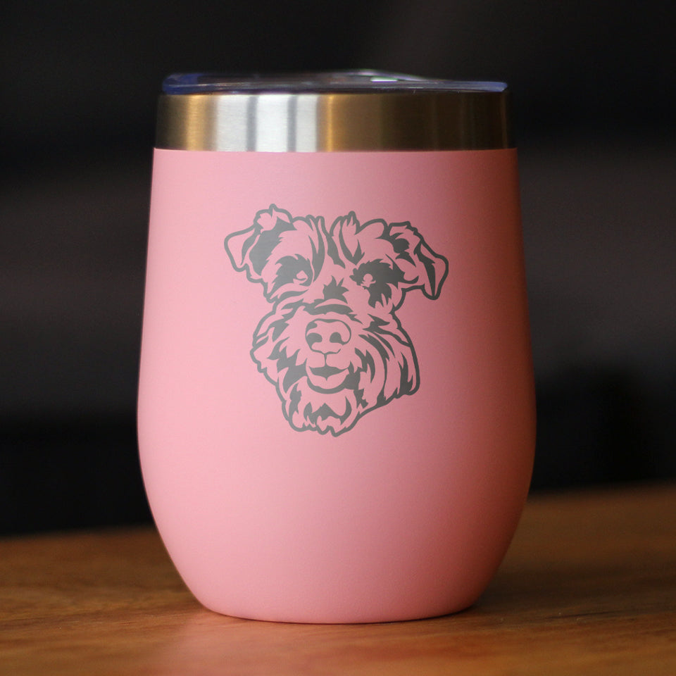 Schnauzer Face - Wine Tumbler