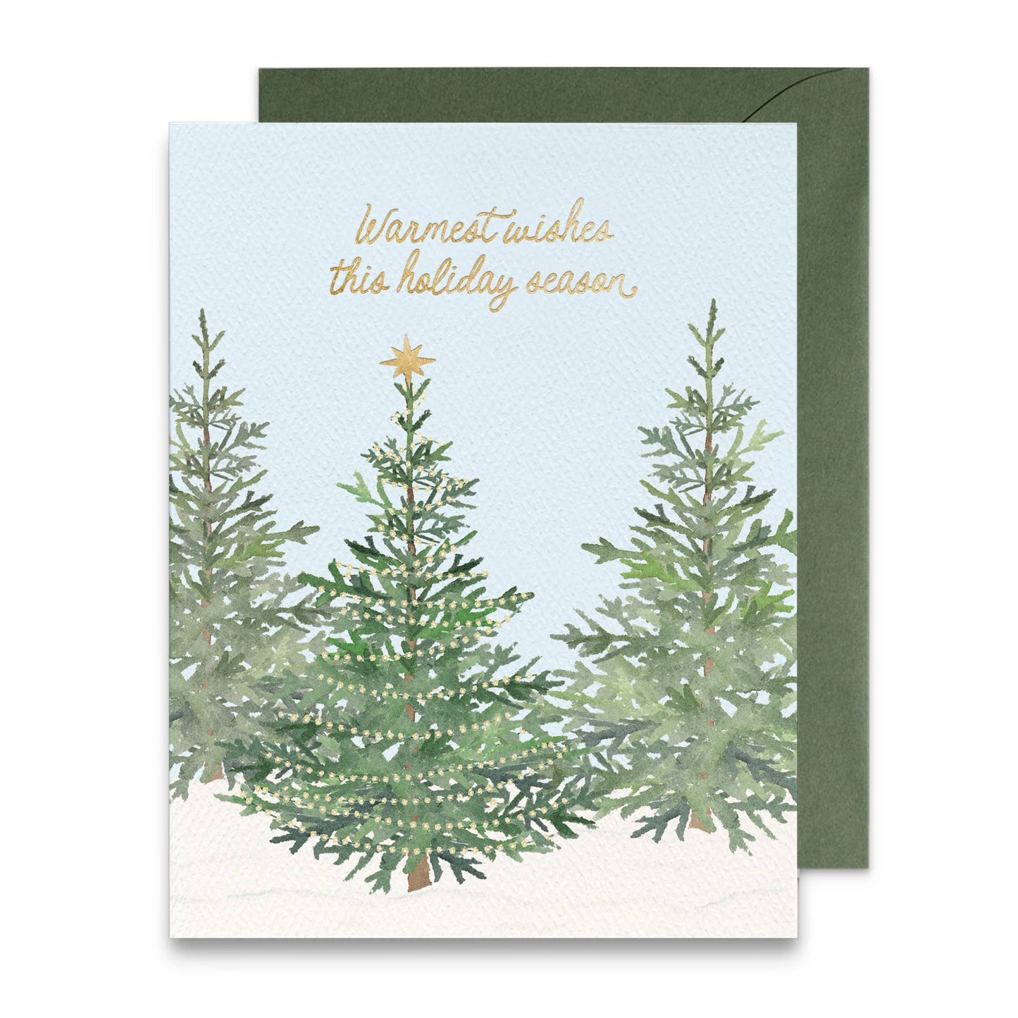 Warmest Wishes Woodland Trees Holiday Card