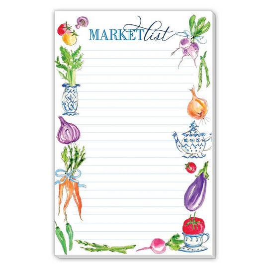 Hand Painted Market List Vegetable Icons Large Notepad