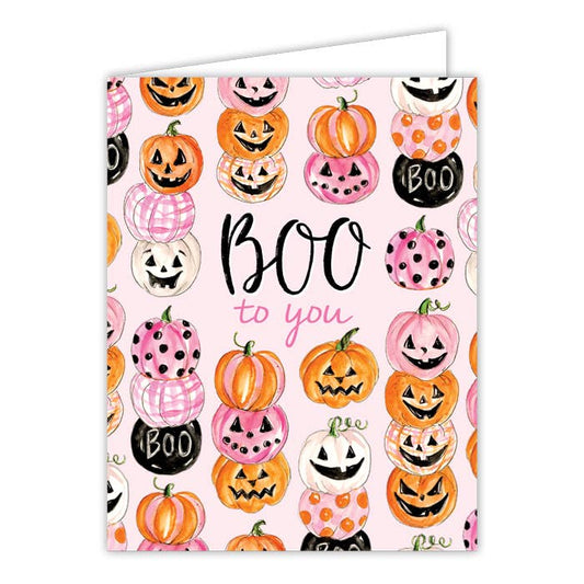 "BOO to you" Jack-O-Lanterns Greeting Card