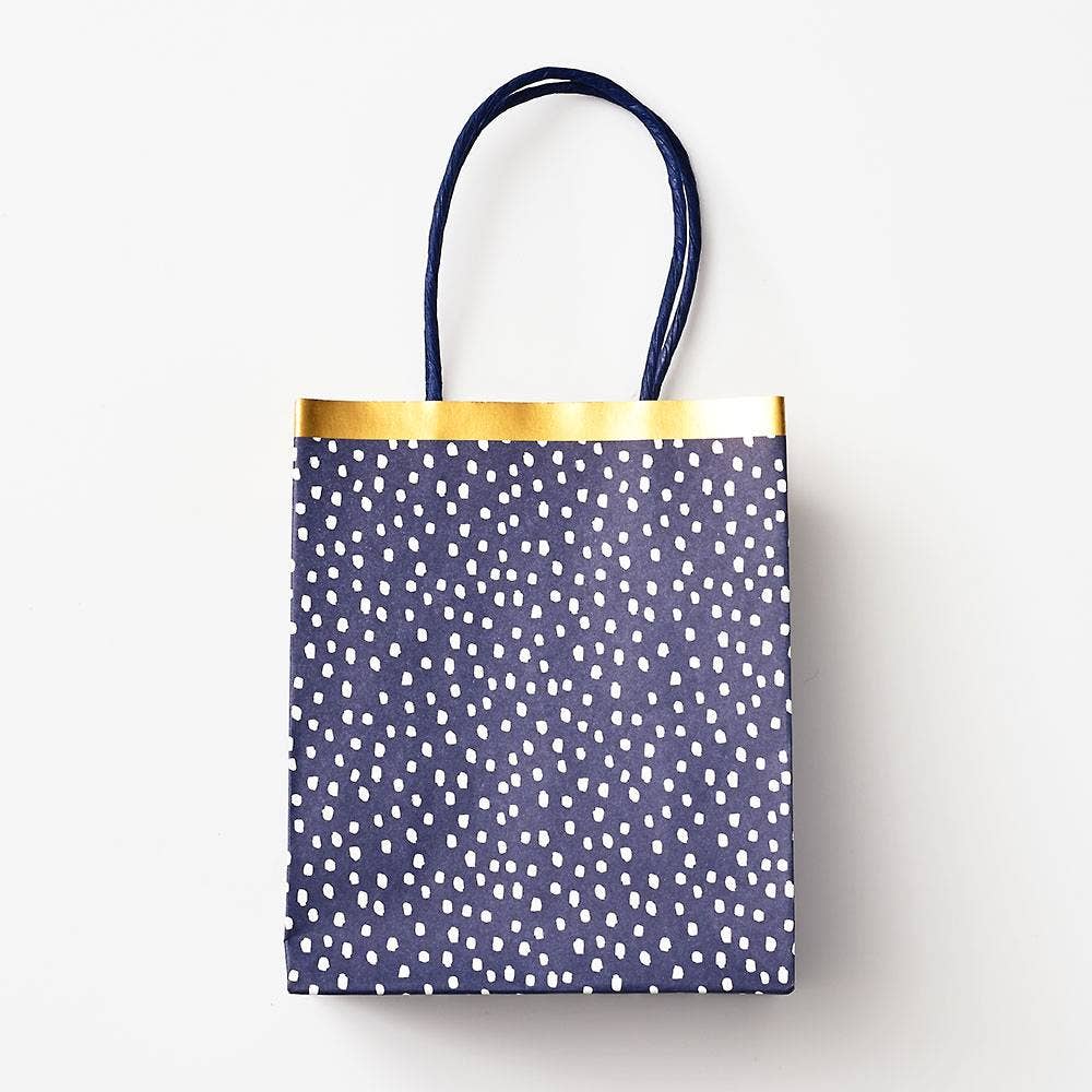 Navy and Gold Foil Bags (Set of 8)