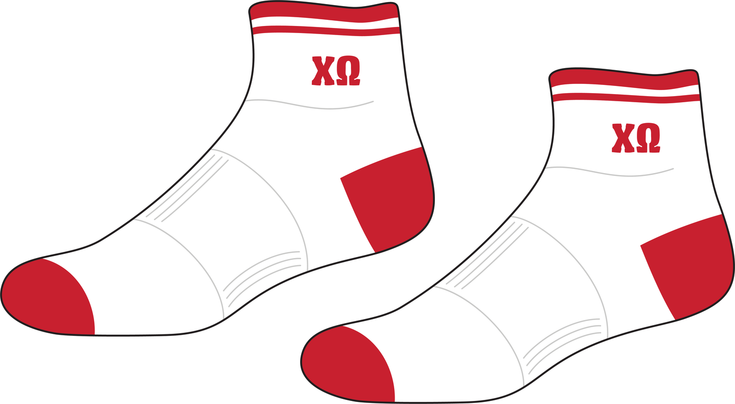 Chi Omega Quarter Socks