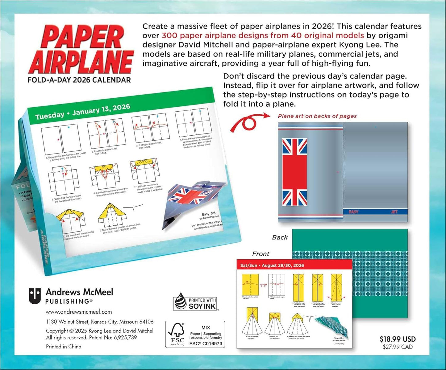 2026 Paper Airplane Fold-A-Day Calendar