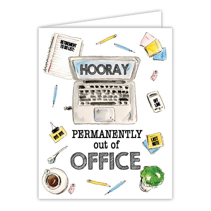 “Permanently Out Of Office” Retirement Card