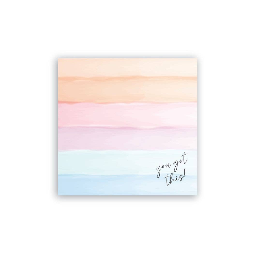 You Got This Post-it® Note Pad 4" x 4" Watercolor Sticky Notes