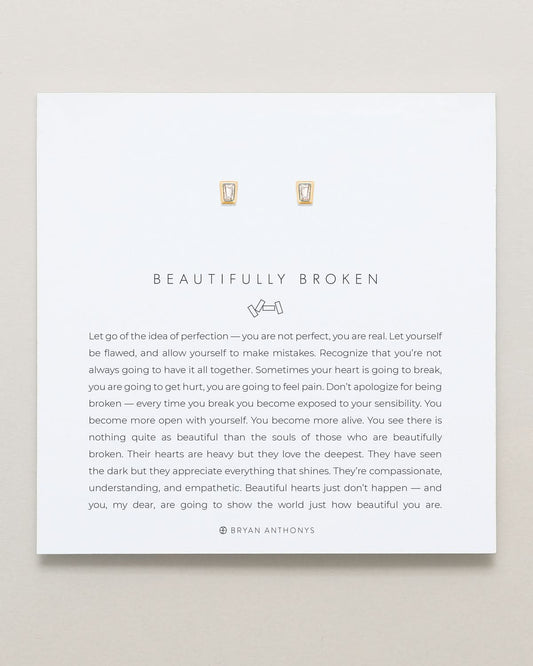 Beautifully Broken Baguette Stud Earrings