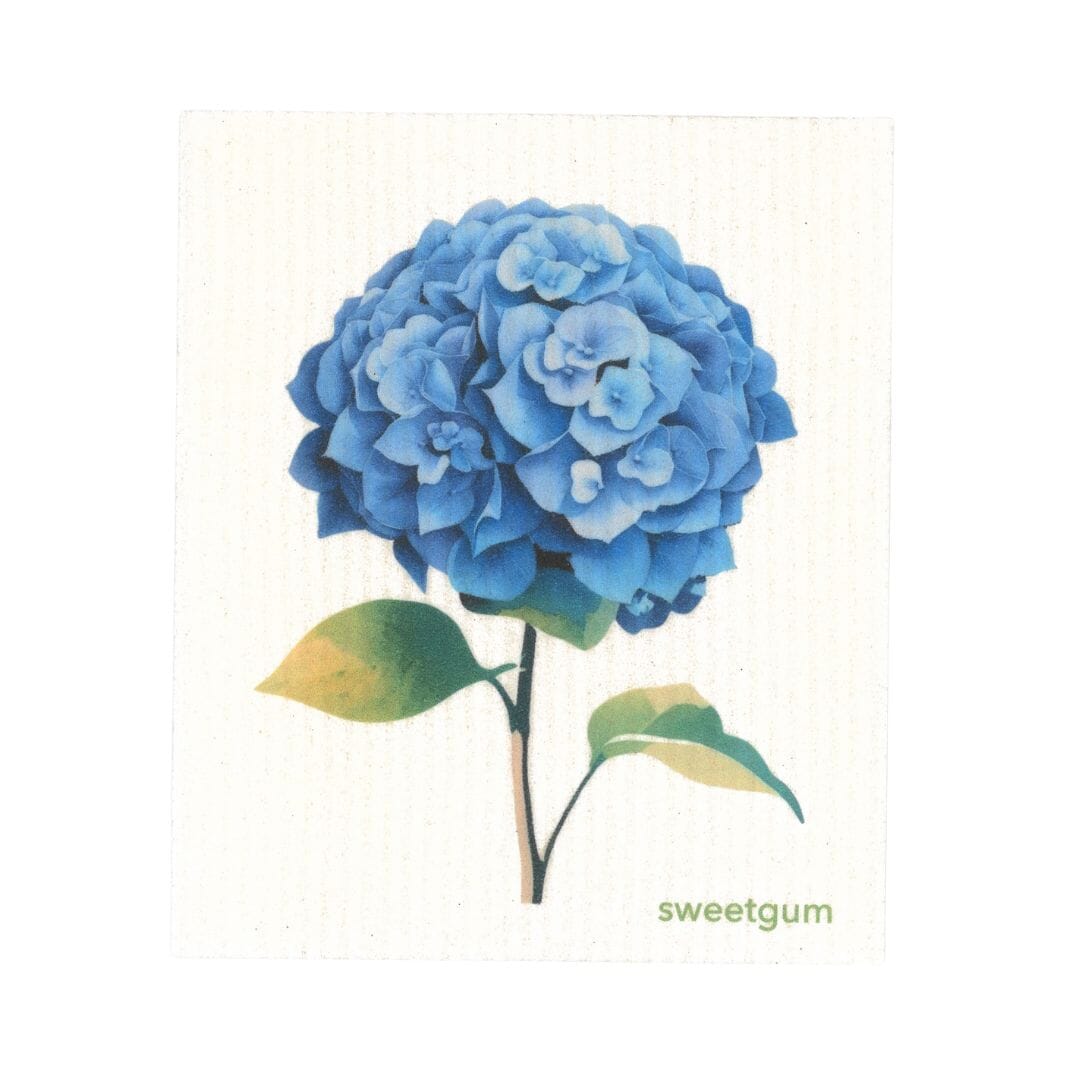 Blue Hydrangea Flowers Swedish Dishcloth | Summer