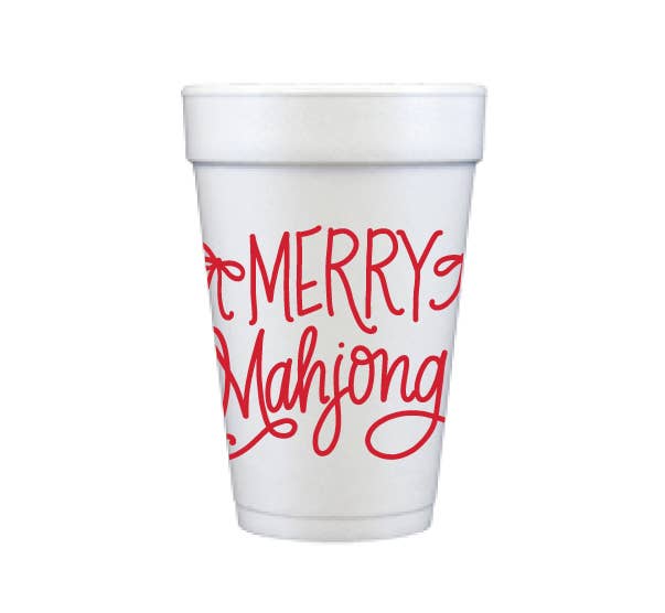 Merry Mahjong | Christmas Styrofoam Cups & Cocktail Napkins