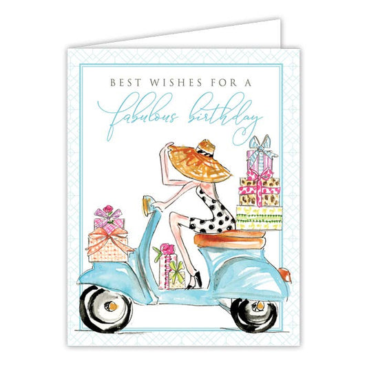 Best Wishes for a Fabulous Birthday Scooter Greeting Card