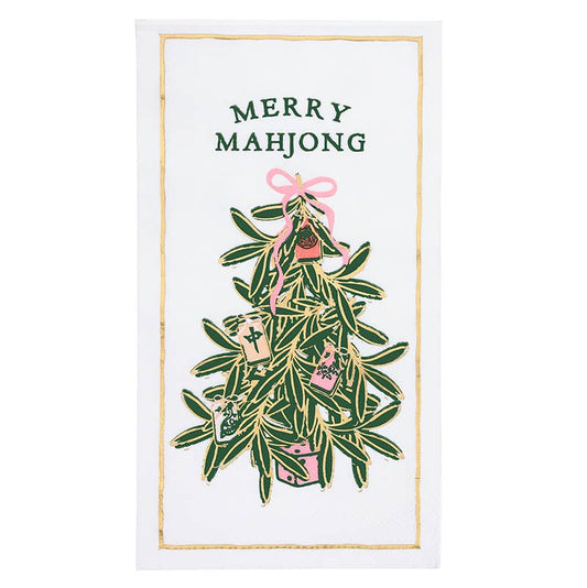 Ceramic Guest Napkin Tray + Napkins - Merry Mahjong
