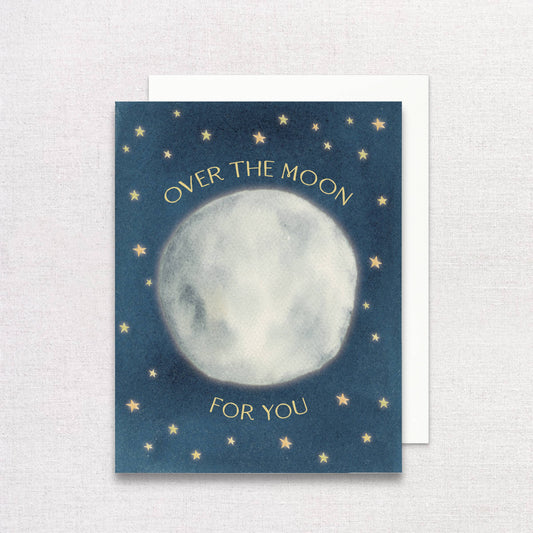 Over the Moon for You Greeting Card | Congratulations Card