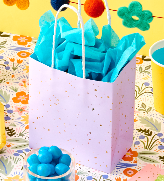 Bright, Colorful Gold Fleck Bags (Set of 8)