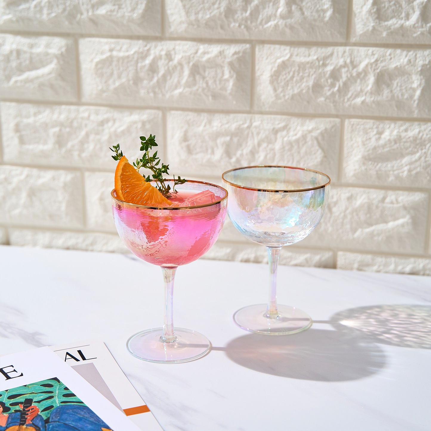 Dulce Champagne Coupe Cocktail Glassware, Set of 2