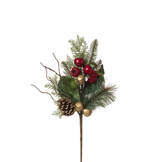 Festive Pine and Berry Floral Pick