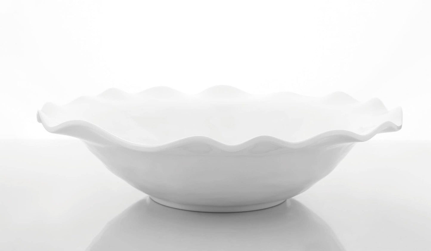 White 14" Melamine Serving Bowl