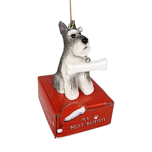 Cropped Schnauzer with Bone Ornament