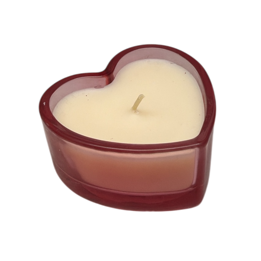 Heart Shaped Fresh Linen Scented Jar Candle  - Pink