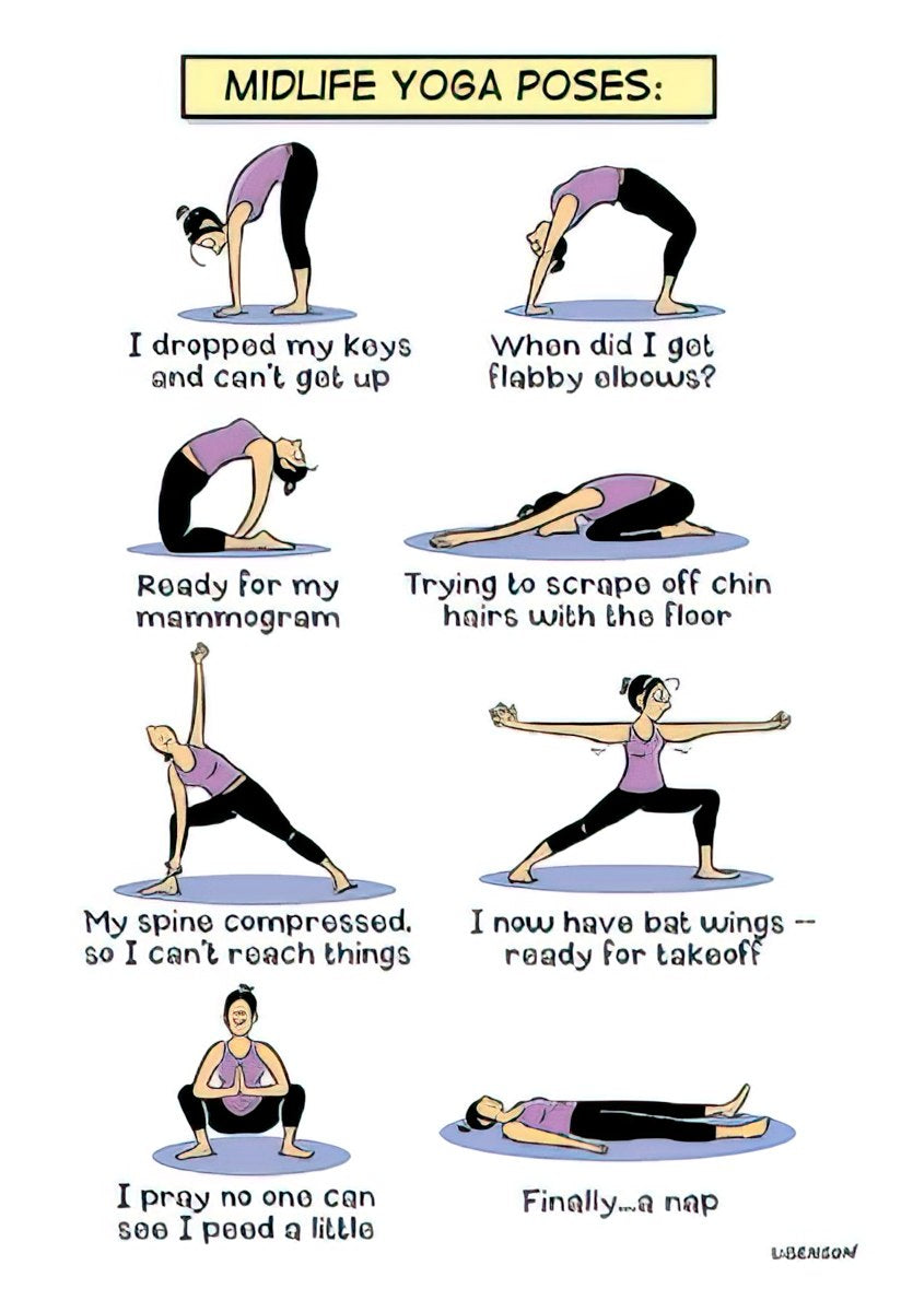 Birthday Card - Midlife Yoga Pose