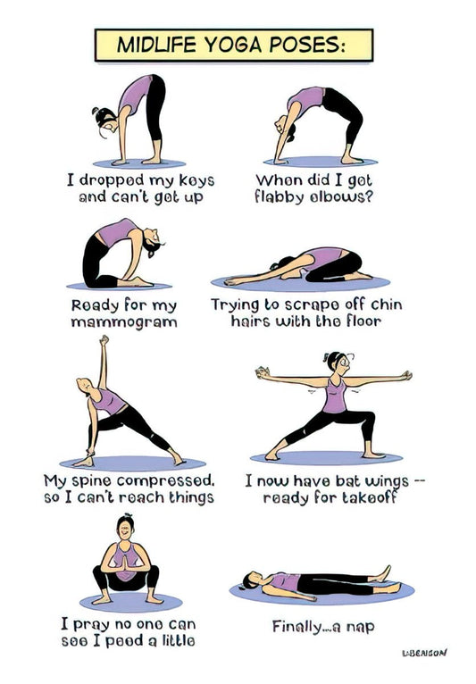 Birthday Card - Midlife Yoga Pose