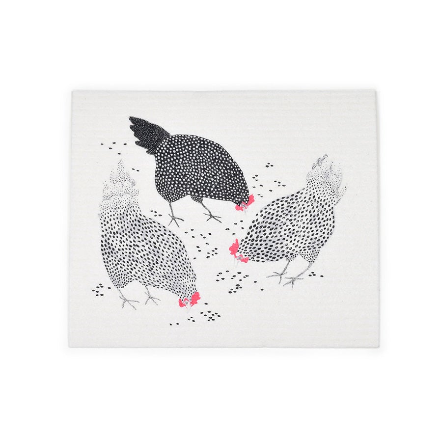 Happy Chickens Swedish Dishcloth