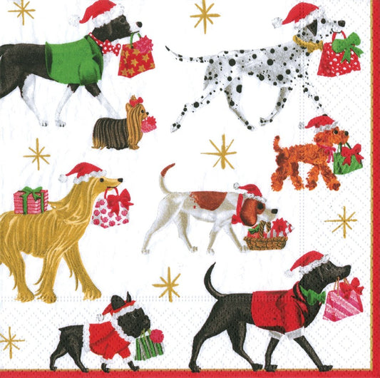 Christmas Delivery Cocktail Napkin - White