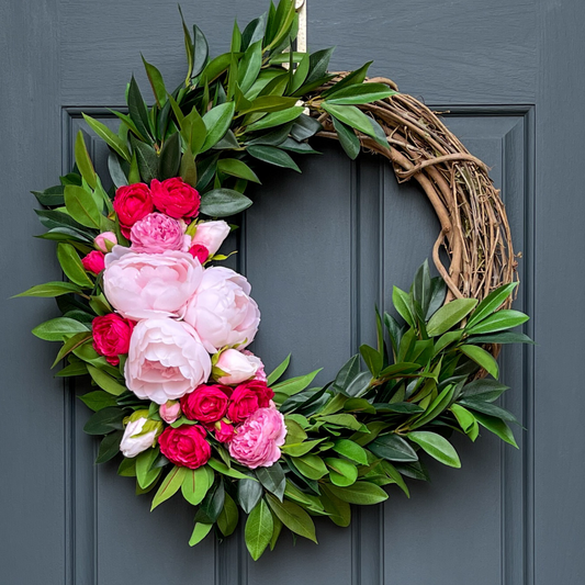 Pink Peony & Ranunculus Wreath
