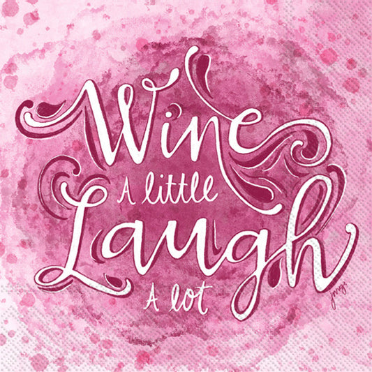 Wine And  Laugh - Cocktail Napkin