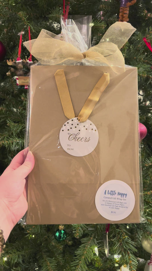 Cheers Gold Gift Bag Set