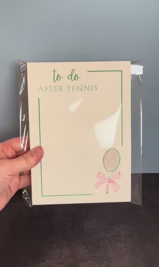 To Do After Tennis Notepad