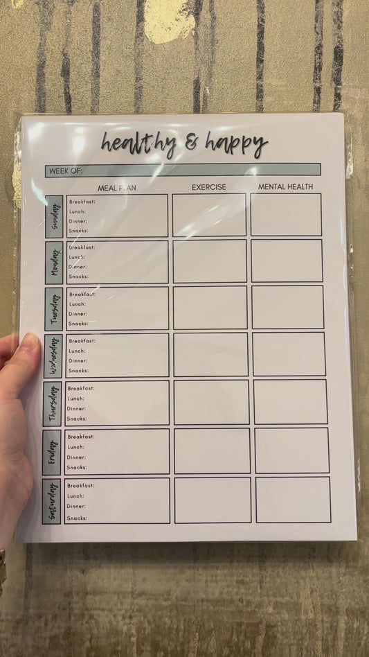 Healthy and Happy Weekly Planner Notepad