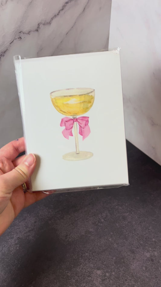 Champagne in Couple Glass Stationery Set