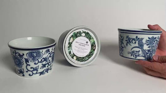 Hand-Painted Porcelain Chinoiserie Holder