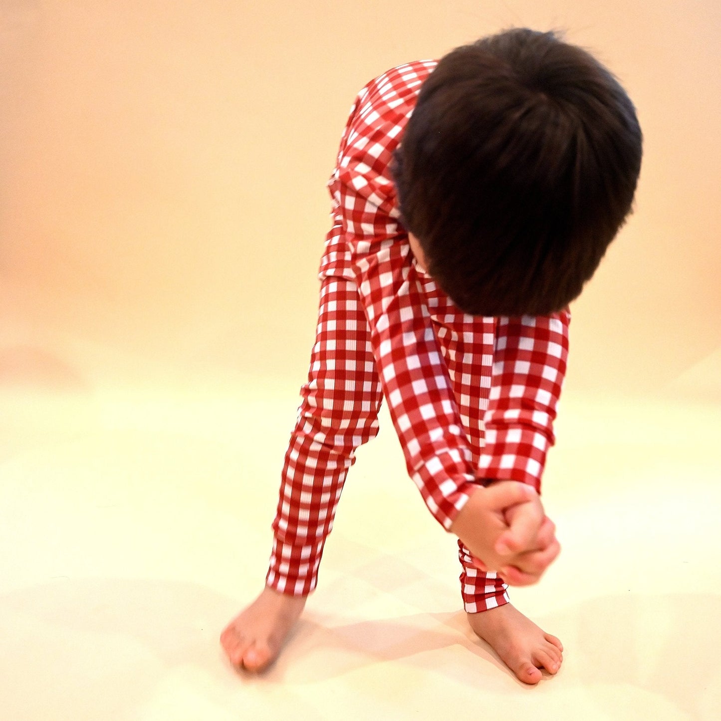 Red Gingham Two-Piece Pajamas