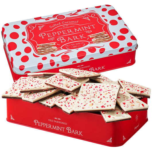 Salted Caramel Chocolate Peppermint Bark, Giftable Food Set - 1LB