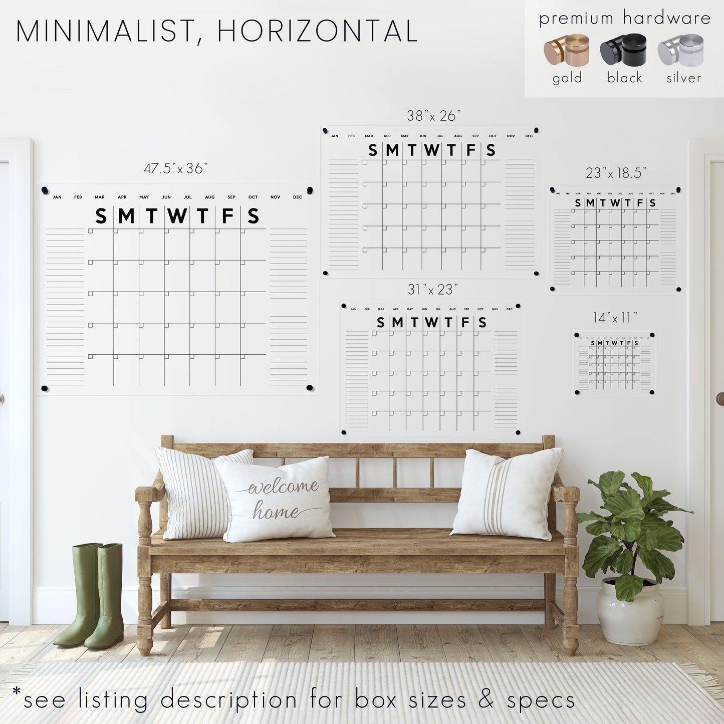 Ever Changing Acrylic Calendar | Minimalist Horizontal