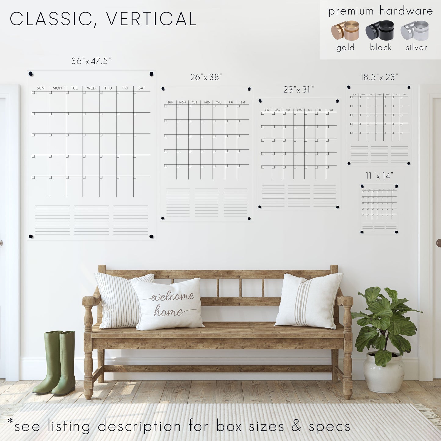 Ever Changing Acrylic Calendar | Classic Horizontal