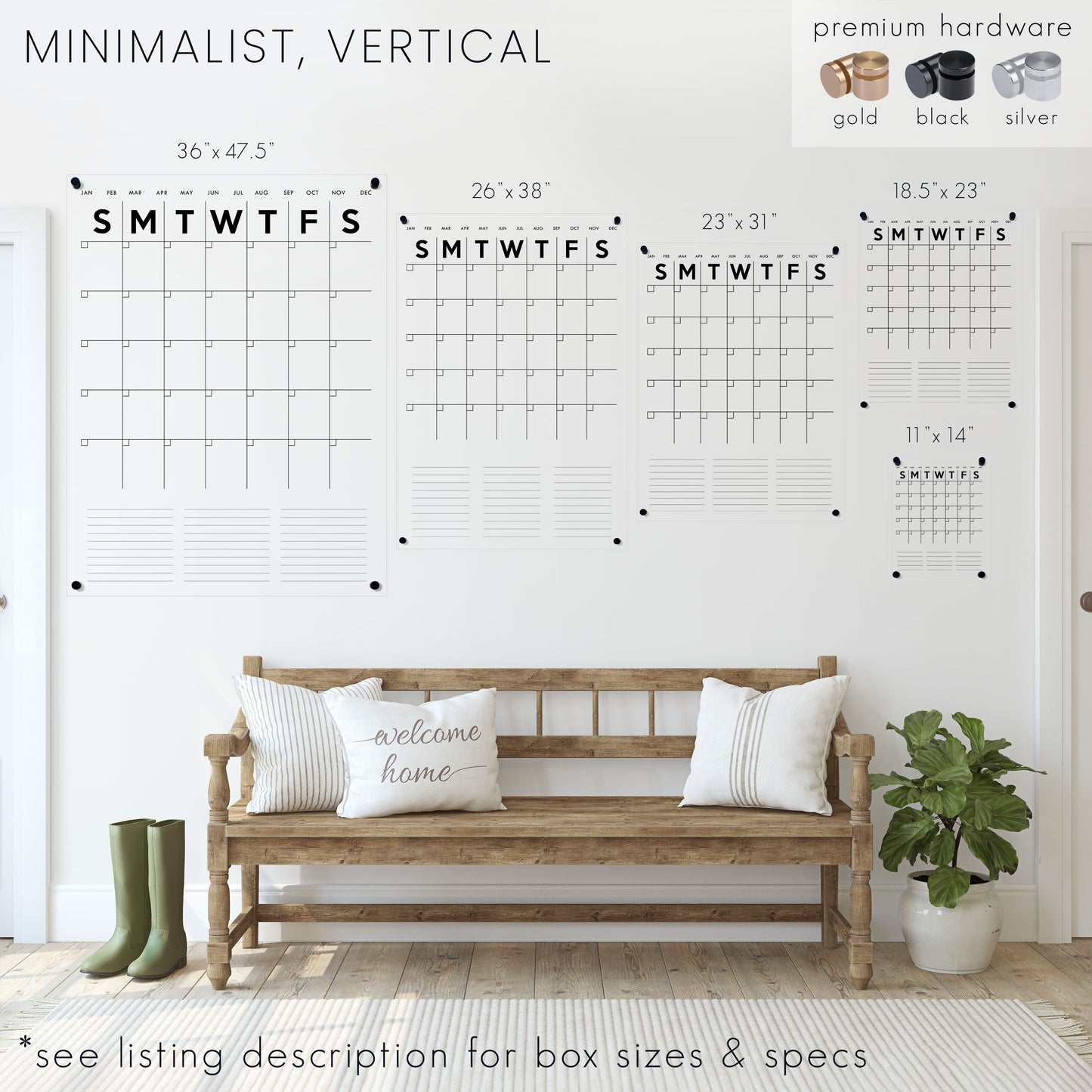 Ever Changing Acrylic Calendar | Minimalist Horizontal