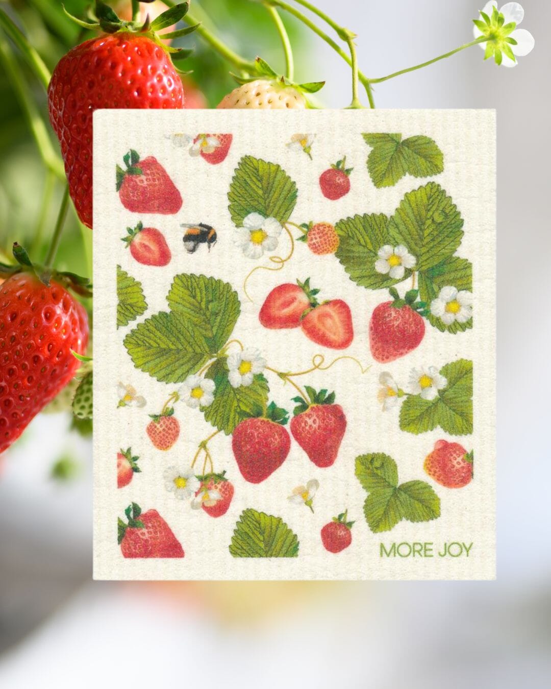 Strawberries Swedish dishcloth | Red, white and green