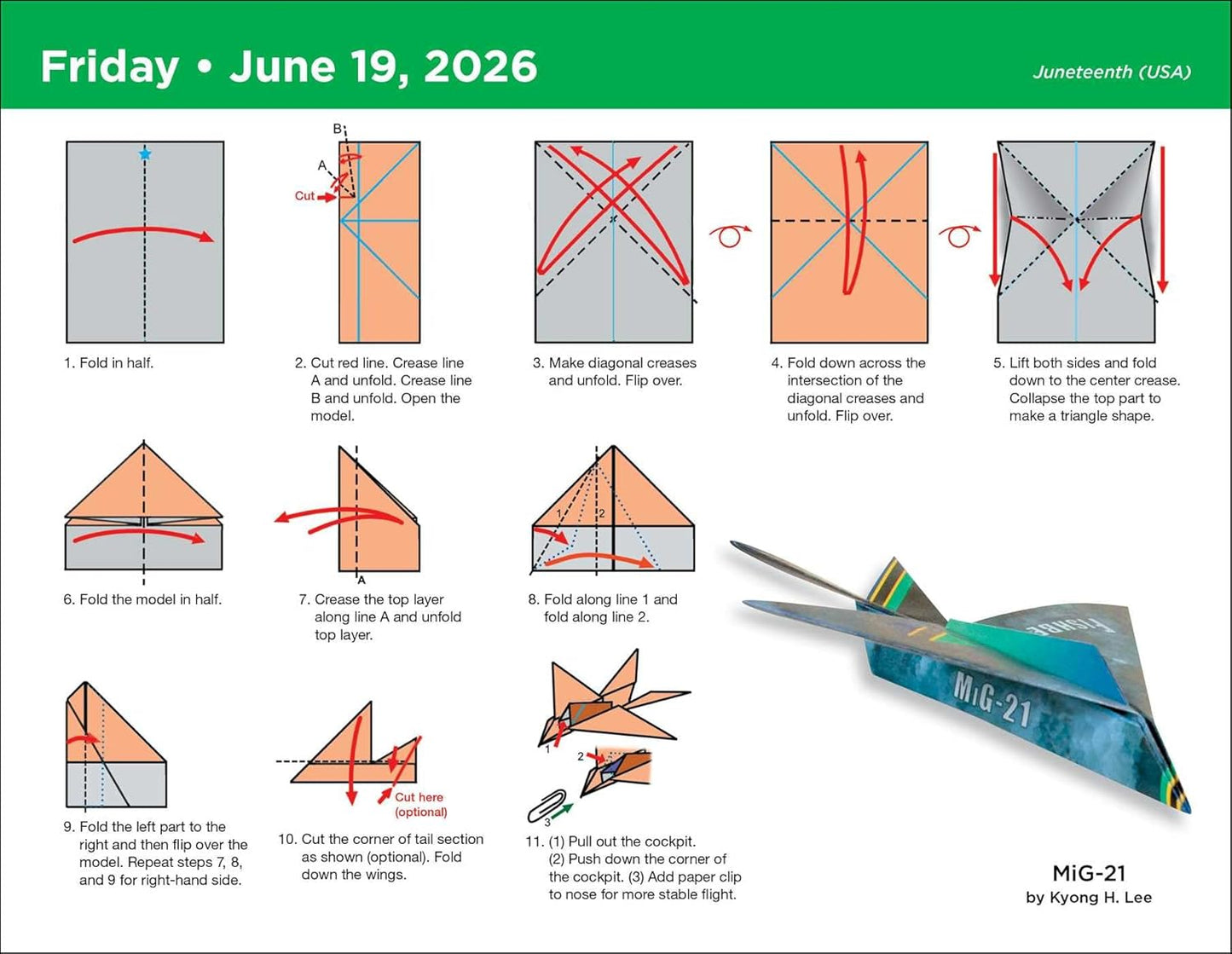 2026 Paper Airplane Fold-A-Day Calendar