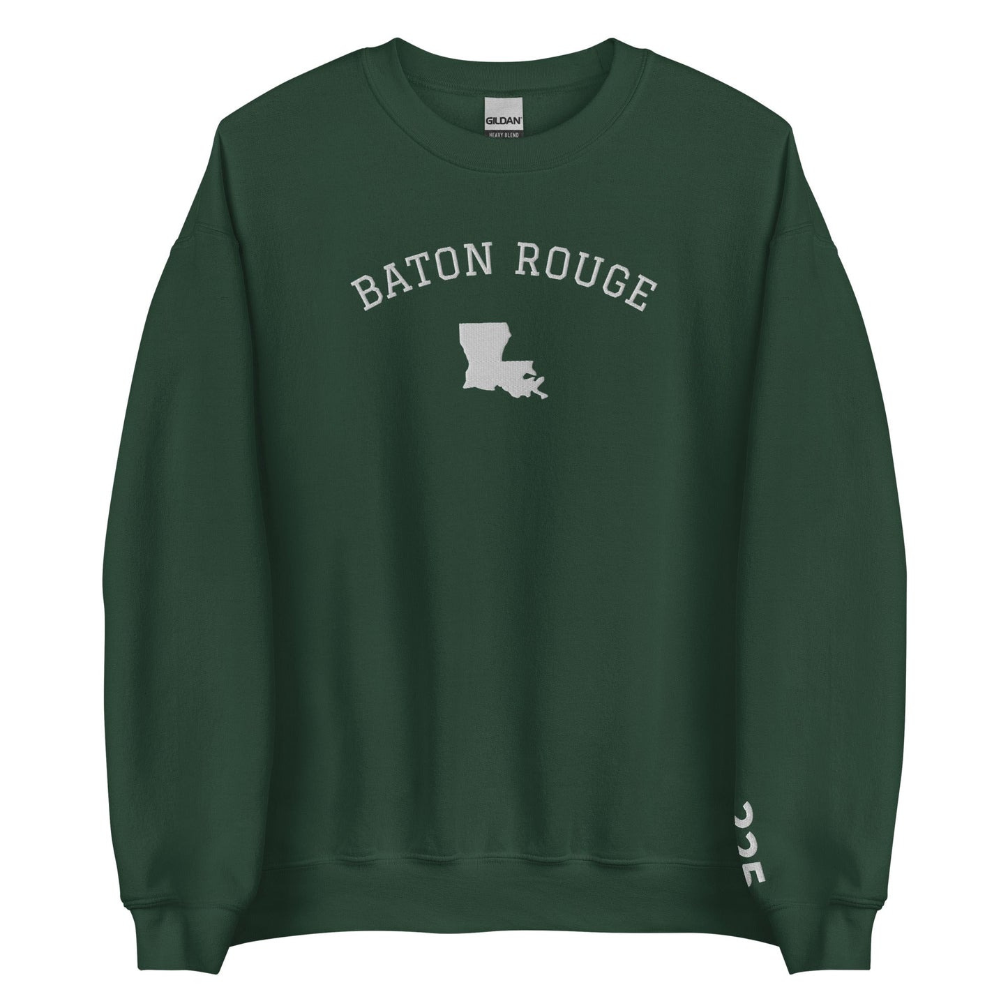 Baton Rouge Louisiana Embroidered Crew Neck Sweatshirt