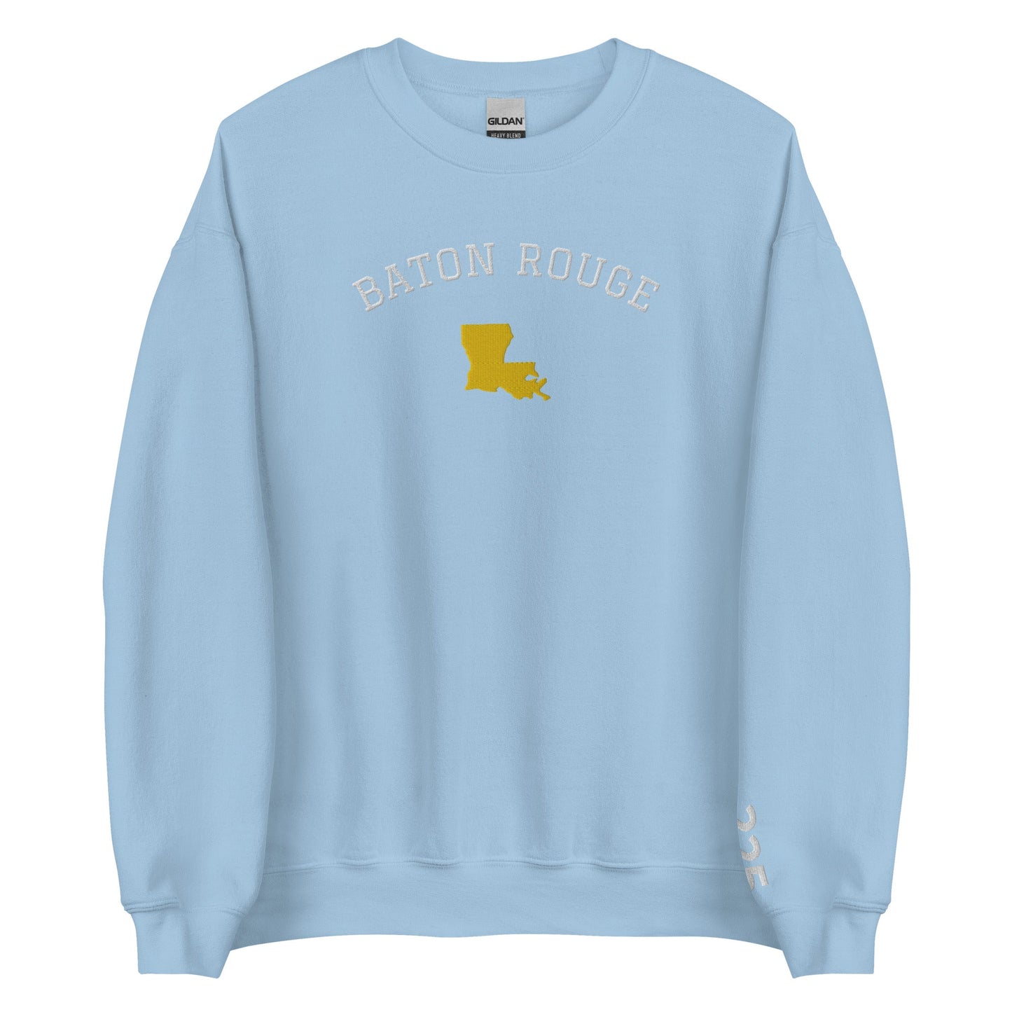Baton Rouge Louisiana Team Embroidered Crew Neck Sweatshirt