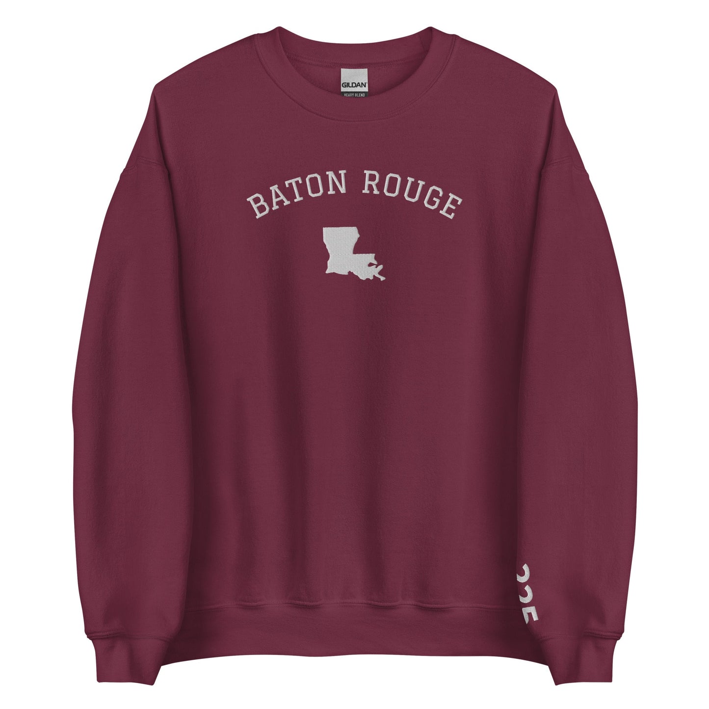 Baton Rouge Louisiana Embroidered Crew Neck Sweatshirt