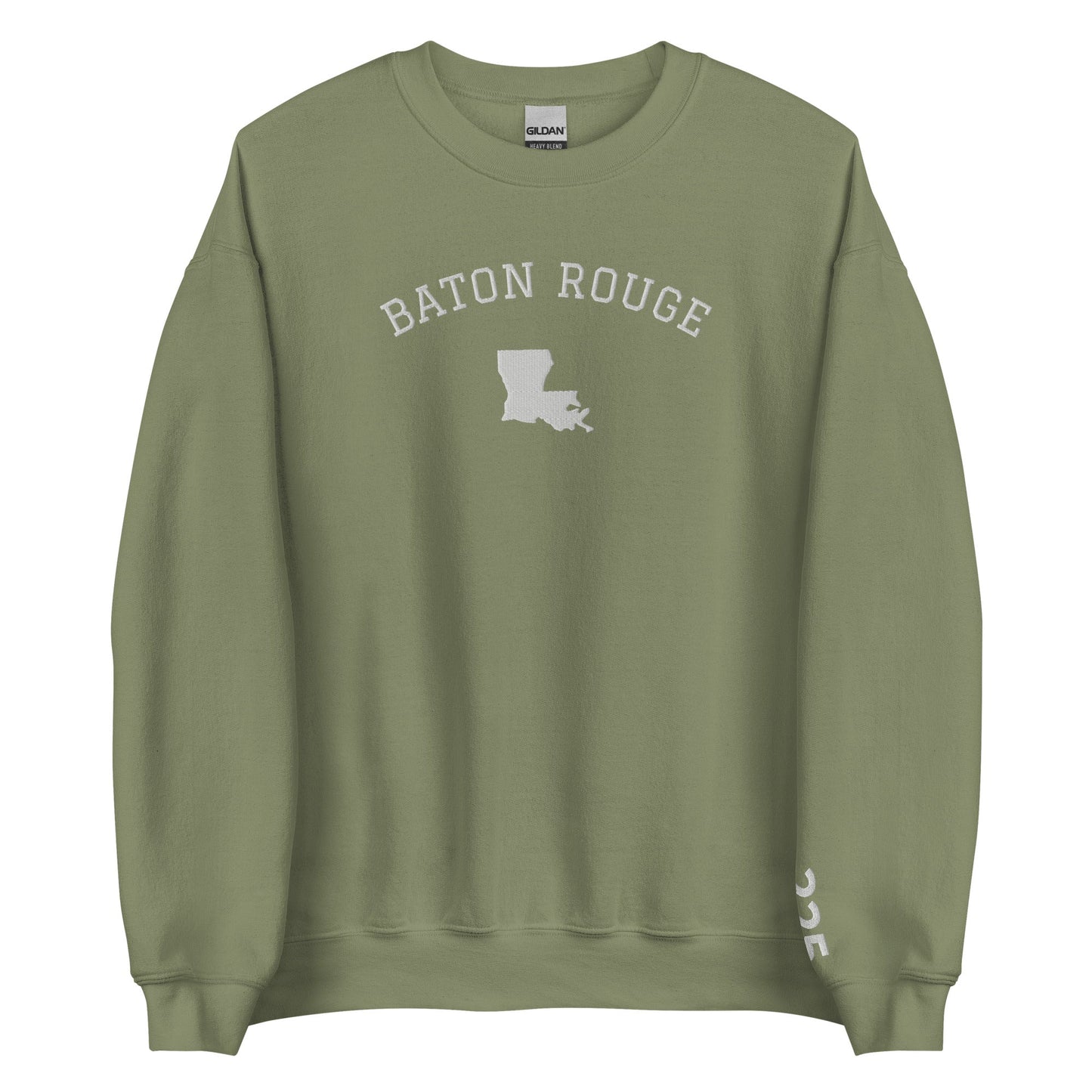 Baton Rouge Louisiana Embroidered Crew Neck Sweatshirt
